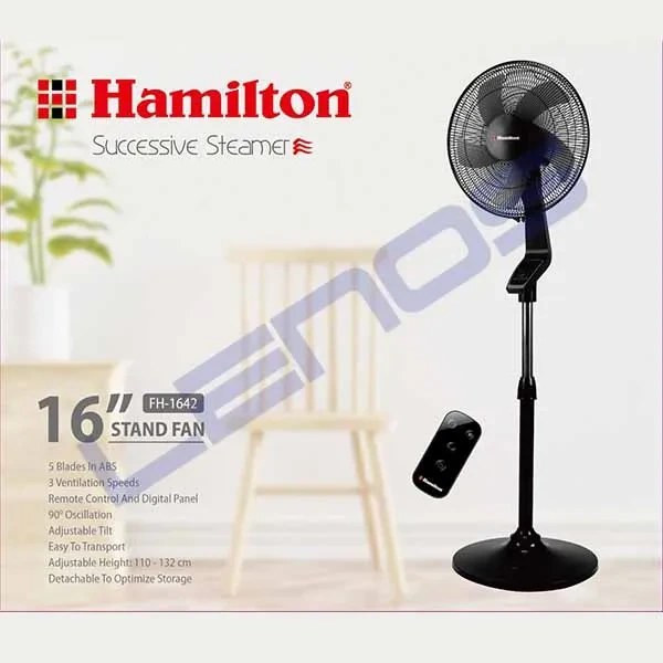 پنکه ایستاده همیلتون مدل1642 قابل تنظیم ارتفاع 5پره سه حالت فن