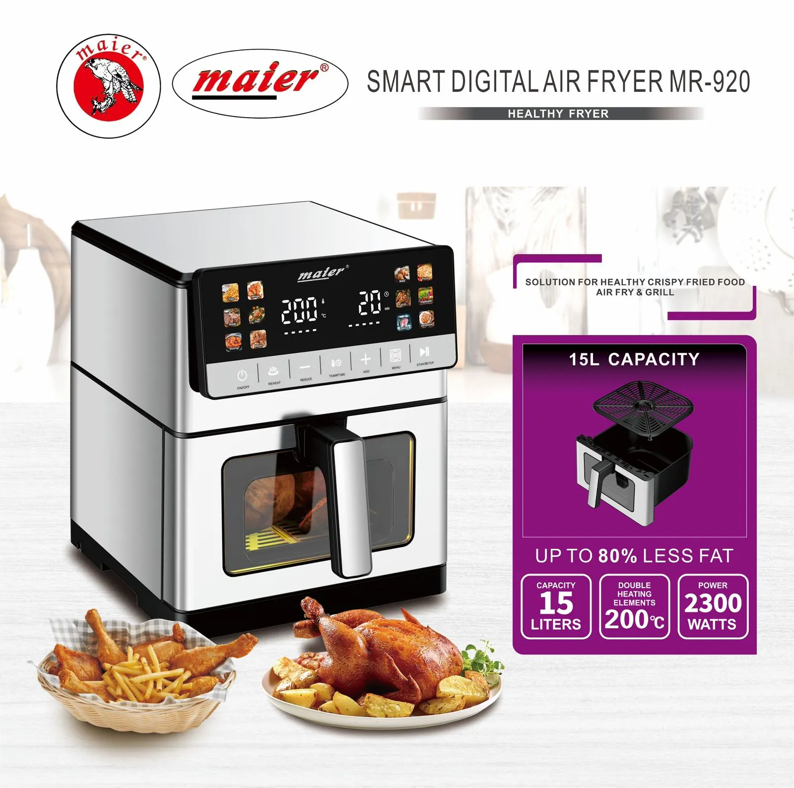 سرخ کن 15 لیتر مایر دوالمنت مدل mr920