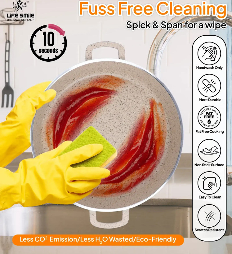 ماهیتابه سرامیکی لایف اسمایل مدل LUSHR-28BB سایز ۲۸